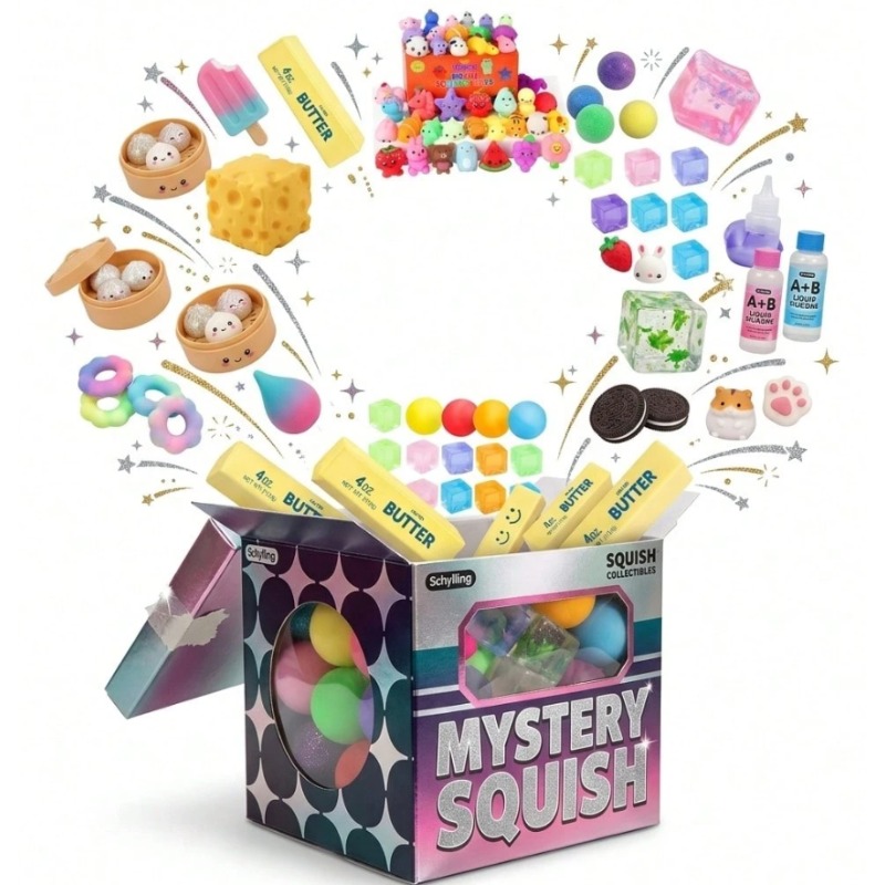 Mystery Box Blind Bag - 1PC シルキーソフトスクイッシーブラインドボックス – 1つの独立したチャンス（最小） 1点保証付き）サプライズストレス解消セット