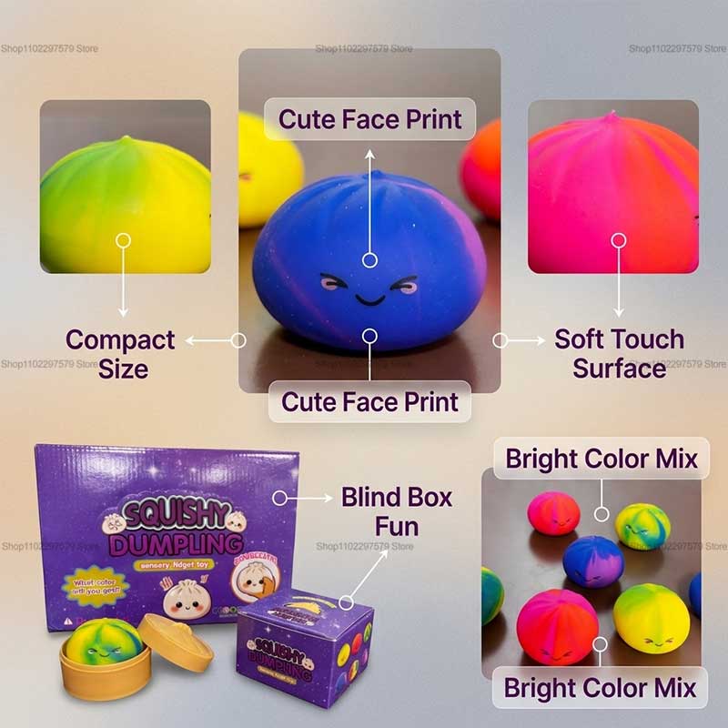 新しいレインボーおもちゃ、蒸し器ボックス付きスクイーズドウス - Mystery Box Blind Bag のレビューと価格