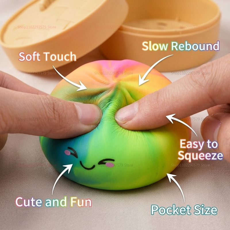 新しいレインボーおもちゃ、蒸し器ボックス付きスクイーズドウス - Mystery Box Blind Bag のレビューと価格